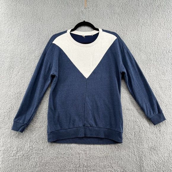 Marine Layer Women's Size Small Blue and White Sweater Triangle - Picture 2 of 12
